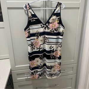 GUESS Floral Striped Sleeveless Lightweight Flowy Dress Womens Size XS